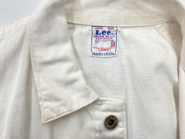 リー Lee UNION-ALLS 60s～ 60年代 Vintage ヴィンテージ HBT ヘリンボーン ワーク  白 無地 つなぎ・オーバーオール ホワイト 104MB-228