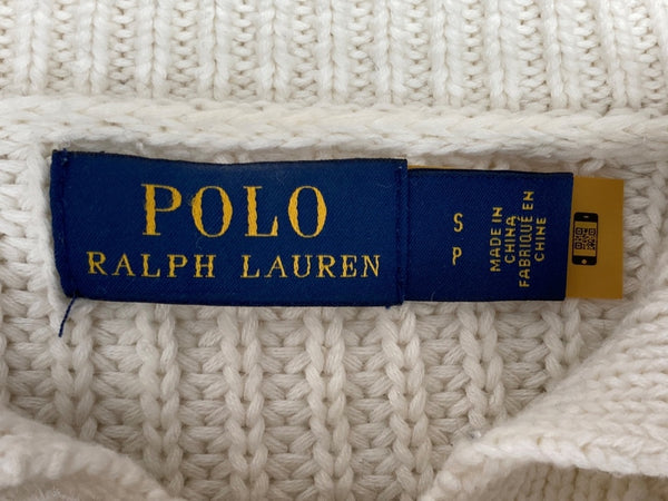 ラルフローレン RalphLauren POLO 現行タグ セーラー ニット レースアップ コットン COTTON 綿 IVORY アイボリー オフホワイト セーター ライン ホワイト Sサイズ 104LT-209