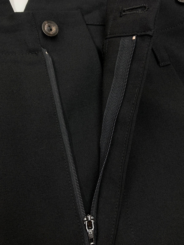 ジャンポールゴルチエ Jean Paul GAULTIER CLASSIQUE WOOL WIDE PANTS ウール ワイド パンツ 変形 スカート ジップフライ ズボン 黒 無地 スラックス ブラック サイズ 48 104MB-284