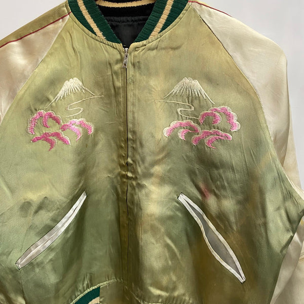 【曜日割引対象外】 ヴィンテージ vintage 50's Souvenir Jacket KOREA SPEED バタフライZIP スカジャン ジャケット ブラック 201MT-3859 VB