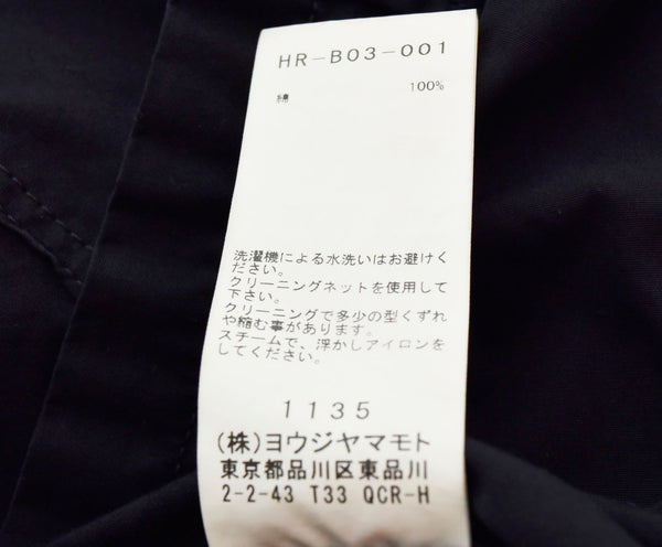 ヨウジヤマモト プールオム Yohjiyamamoto Pour Homme  20AW バックフライ フロント デザインブラウス 長袖シャツ 黒 HR-B03-001 4 長袖シャツ ブラック 103MT-1703