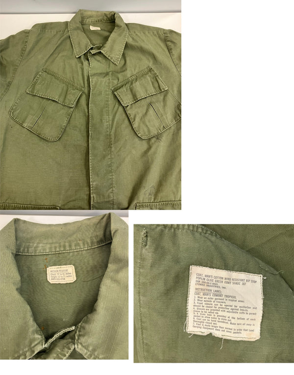ミリタリー MILITARY 60's 60年代 US ARMY アメリカ軍 ジャングルファティーグ 5TH リップストップ VINTAGE ヴィンテージ DSA100-69-C-0505 MEDIUM-REGULAR ジャケット カーキ 101MT-4745