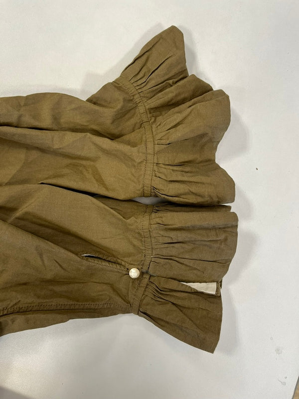 フォーティーファイブアール 45R 45RPM 日本製 袖フリル コットンワンピース ワンピース カーキ 101LT-212