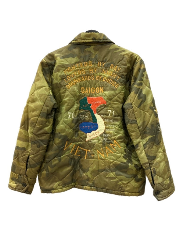 テーラー東洋 TAILOR TOYO SOUVENIR JACKET VIETNAM MAP ベトナム ジャケット ベトジャン マップ ジップアップ 刺繍 緑 ジャケット カモフラージュ・迷彩 グリーン Mサイズ 104MT-1716