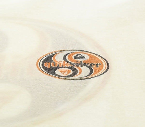 クイックシルバー Quiksilver 90's OVAL LOGO PRINT Tee オーバル ロゴ T MADE IN USA 90年代 90s オールドサーフ オールドスケート XL Tシャツ ホワイト 103MT-2718