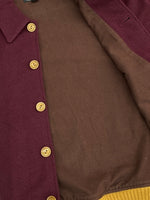 ホワイツビル Whitesville WOOL KNIT AWARD JACKET ウール ニット アワード ジャケット ボタン スタジャン アウター ワインレッド 赤 WV13126 サイズ 38 ジャケット ワンポイント レッド 104MT-1437