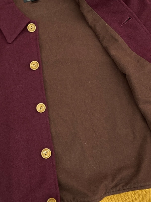 ホワイツビル Whitesville WOOL KNIT AWARD JACKET ウール ニット アワード ジャケット ボタン スタジャン アウター ワインレッド 赤 WV13126 サイズ 38 ジャケット ワンポイント レッド 104MT-1437