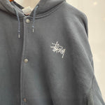 【曜日割引対象外】 ステューシー STUSSY × Champion 90's フルスナップボタン REVERSE WEAVE パーカ ブラック Lサイズ 201MT-4765 VB