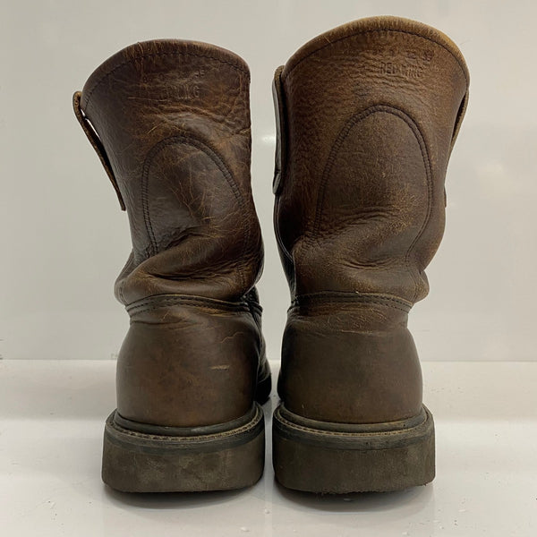 【曜日割引対象外】 レッドウィング RED WING 90's 95年製 8 1/2D USA製 1133 メンズ靴 ブーツ ペコスタイプ ブラウン 26.5cmサイズ 201-shoes1564 VB