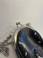 メゾン マルジェラ MAISON MARGIELA tabi ソールバッグ がま口 レザーバッグ 黒×シルバー バッグ レディースバッグ ショルダーバッグ・メッセンジャーバッグ ブラック 101bag-206