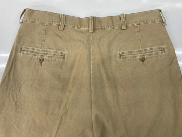 ダブルアールエル RRL 90s TACK CHINO PANTS タック チノ パンツ ジップフライ ワーク トラウザーズ 三ツ星タグ USA製 Ralph Lauren 薄茶 無地 チノパン ベージュ 34×30 104MB-344