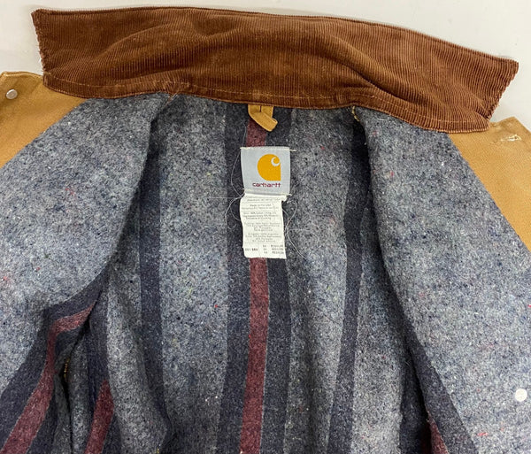 【曜日割引対象外】 カーハート Carhartt 00's ミシガンチョアコート ダック ジャケット ベージュ 34サイズ 201MT-4707 VB