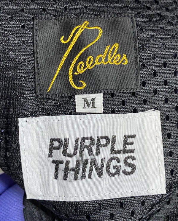 ニードルス Needles PURPLE THINGS 23SS コラボ ヒザデルパンツ MR398 カーゴパンツ パープル Mサイズ 201MB-706