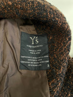 ワイズ Y's ウールコート ツイードコート  YS-J05-119 コート ブラウン サイズ3 101LT-204