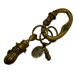 【曜日割引対象外】 【中古】ピーナッツカンパニー PEANUTS&CO. Peanuts Carabiner キーリング シルクハット 真鍮 カラビナ キーチェーン セット メンズジュエリー・アクセサリー その他 ゴールド 201goods-696 VB