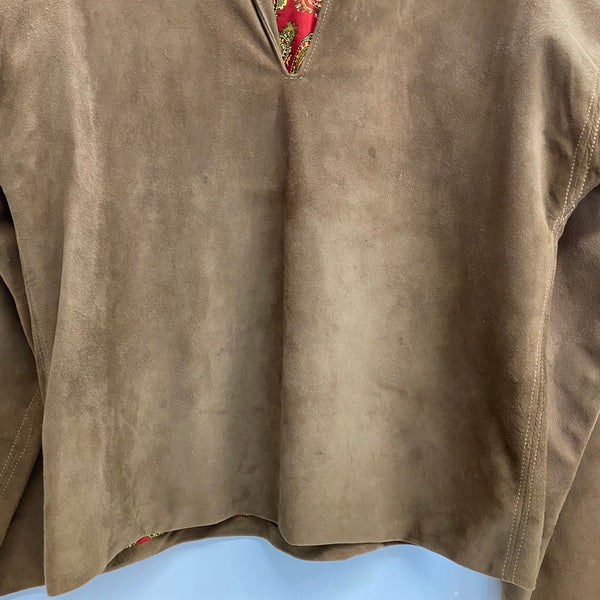 【曜日割引対象外】 ヴィンテージ vintage 60's The cloak and bagger 裏地ペイズリー ヌバックレザー プルオーバー ジャケット ブラウン 201MT-4648 VB