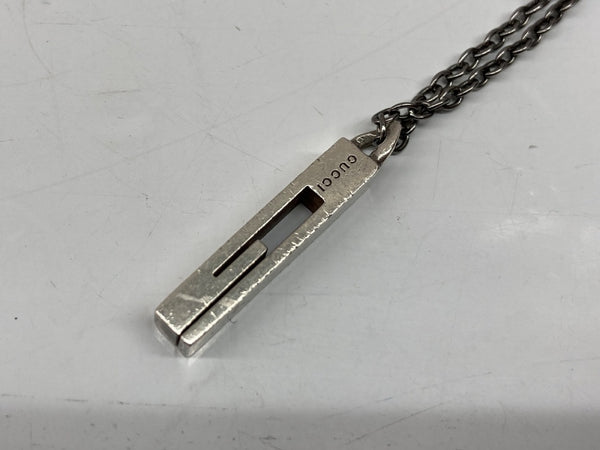 グッチ GUCCI G LOGO NECKLACE ロゴ ネックレス カットアウト トップ ペンダント 925 銀 メンズジュエリー ネックレス・ペンダント ロゴ シルバー 104A-78
