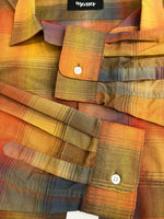 マシス MASSES SHIRT SHADOW シャツ シャドー オレンジ マスタード チェックシャツ チェック柄 長袖シャツ マルチカラー Lサイズ 101MT-5142