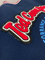 テッドマン TEDMAN STADIUM JACKET スタジアム ジャケット スタジャン バーシティ デビル 袖革 刺繍 アウター 紺 TDJ-15000 サイズ 44 ジャケット 総柄 ネイビー 104MT-1765