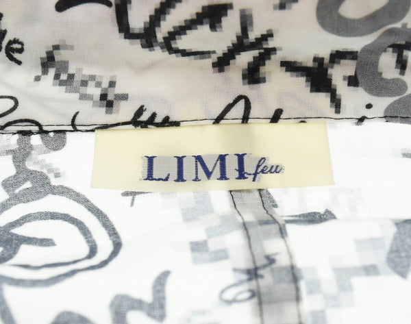 リミ フゥ LIMI feu  21SS ドレスシャツ ワンピース 白 ホワイト 英字 総柄 LX-D02-023 ワンピース 総柄 ホワイト 2 103LT-17