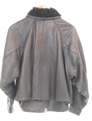 ヴェルサーチ VERSACE 80's シアリングカラー レザージャケット ジャケット ブラック 103MT-3508