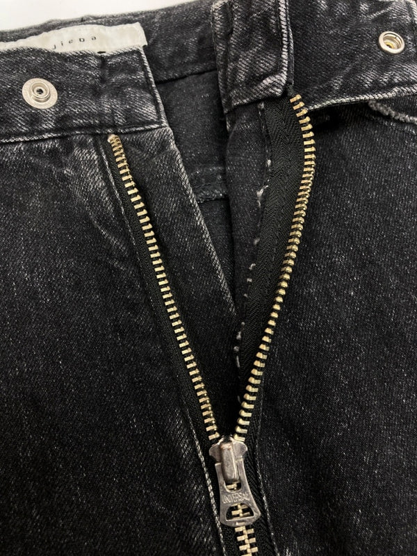 ジエダ Jieda SWITCHING CARGO DENIM PANTS カーゴ デニム パンツ ジップフライ ワイド ジーンズ ブラックデニム 黒 無地 Jie-23W-PT05 デニム ブラック サイズ2 104MB-398