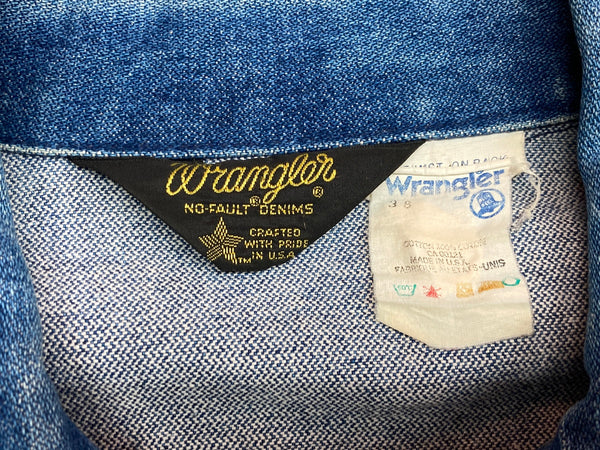 ラングラー Wrangler 70's 70年代 Vintage ヴィンテージ デニム Gジャン トラッカージャケット 4ポケット 青  サイズ 38 ジャケット 無地 ブルー 104MT-1262