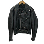 US古着 Steer Brand レザーダブルライダースジャケット ブラック 38サイズ 201MT-4672