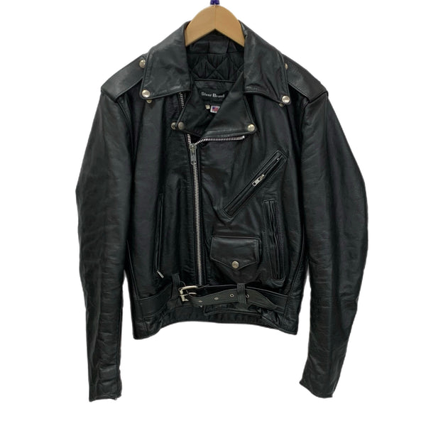US古着 Steer Brand レザーダブルライダースジャケット ブラック 38サイズ 201MT-4672