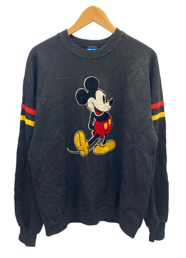 ヴィンテージ vintage 80s Disney ディズニー Mickey ミッキー  US古着 黒 XL スウェット ブラック LLサイズ 101MT-3131