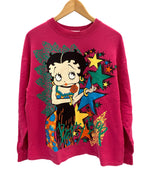 ヴィンテージ vintage 90's 90年代 US古着 Betty Boop ベティーブープ  キャラクター プリント - スウェット ピンク フリーサイズ 101MT-3659