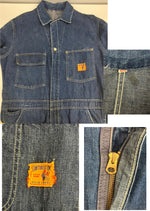 キャントバステム CAN'T BUST EM 60’s 60年代 GOLD LABEL ニワトリ ガチャポケ デニム オールインワン ジャンプスーツ 五角形TALON ZIP タロン VINTAGE ヴィンテージ つなぎ・オーバーオール ブルー Lサイズ 40L 101MB-615