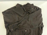 アンセルム ANCELLM VEGAN LEATHER SKIPPER LONG LS ZIP SHIRT ヴィーガンレザースキッパーロングロングスリーブジップシャツ ANC-SH43 サイズ2 長袖シャツ ブラウン 101MT-4986