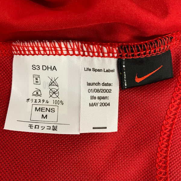 ナイキ NIKE マンチェスターユナイテッド Manchester United ユニフォーム ゲームシャツ 2002-03 Tシャツ レッド Mサイズ 201MT-4561
