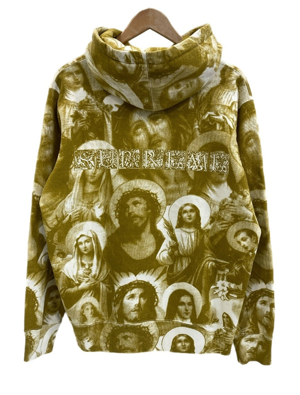 シュプリーム SUPREME Jesus and Mary Hooded Sweatshirt Gold ジーザス マリア キリスト 総柄 フーディ パーカー パーカ イエロー Mサイズ 101MT-4060