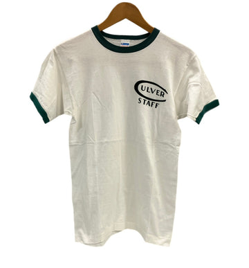 チャンピオン Champion 70's 70年代 バータグ リンガーT CULVER STAFF プリント vintage ヴィンテージ made in USA アメリカ製 グリーン Tシャツ ホワイト Mサイズ 101MT-4130