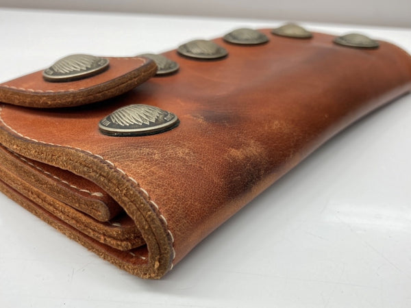 レッドムーン REDMOON LONG WALLET ロング ウォレット コンチョ バイカー インディアン 長財布 茶 財布・ケース メンズ財布 総柄 ブラウン 104W-29