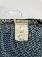 ダブルアールエル RRL DENIM PANTS デニム パンツ ボタンフライ ジーパン ジーンズ USA製 Ralph Lauren インディゴ 青 ロゴ デニム ブルー 31×32 104MB-353