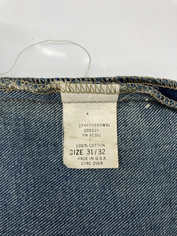 ダブルアールエル RRL DENIM PANTS デニム パンツ ボタンフライ ジーパン ジーンズ USA製 Ralph Lauren インディゴ 青 ロゴ デニム ブルー 31×32 104MB-353