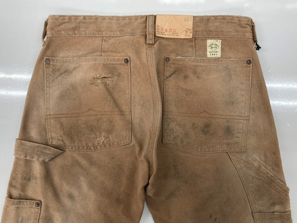 ラルフローレン RalphLauren Denim & Supply STUDS DOUBLE KNEE WORK PANTS スタッズ ダブル ニー ワーク パンツ ジップフライ 加工 ズボン 茶 総柄 ボトムスその他 ブラウン サイズ 28/32 104MB-379