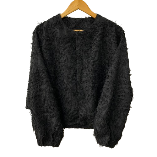 アトリエヌメロサンク Atelier N5 Loungedress ノーカラーフェザーブルゾン ノーカラージャケット LDZ10A2107A0006 ジャケット ブラック フリーサイズ 201LT-439