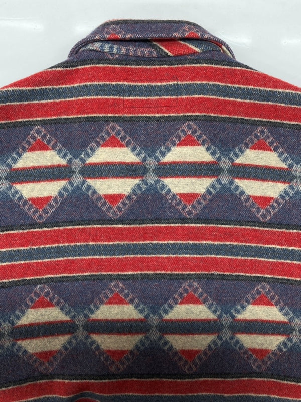 ケンゾー KENZO WOOL JACKET ウール ジャケット 北斎タグ ネイティブ柄 ジップアップ アウター KHJ-229 ジャケット 総柄 マルチカラー Fサイズ 104MT-2321