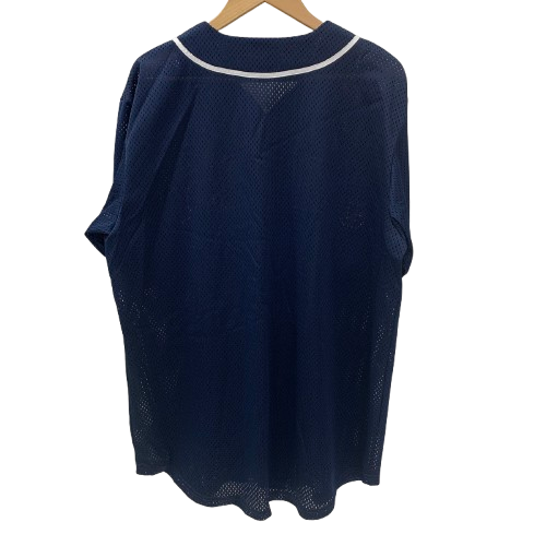 ステューシー STUSSY ベースボールシャツ 半袖シャツ ネイビー Lサイズ 201MT-3907