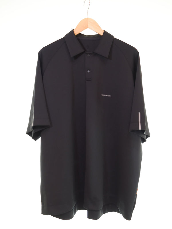 グーピーメイド GOOPiMADE Polo Shirt ロゴ プリント オーバーサイズ ポロシャツ 2 半袖シャツ ブラック 103MT-2835