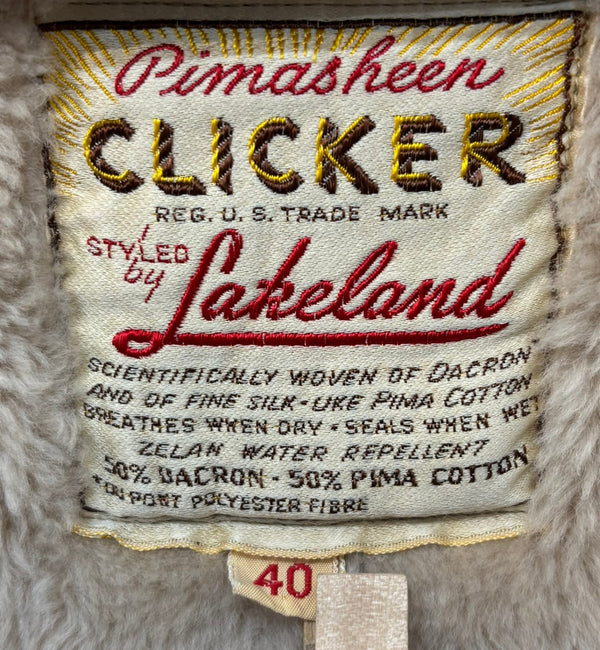 【曜日割引対象外】 ヴィンテージ vintage 50's 50s 50年代 CLICKER by Lakeland ファラオ ジャケット CONMAR ZIP  ベージュ 40サイズ 201MT-3183 VB