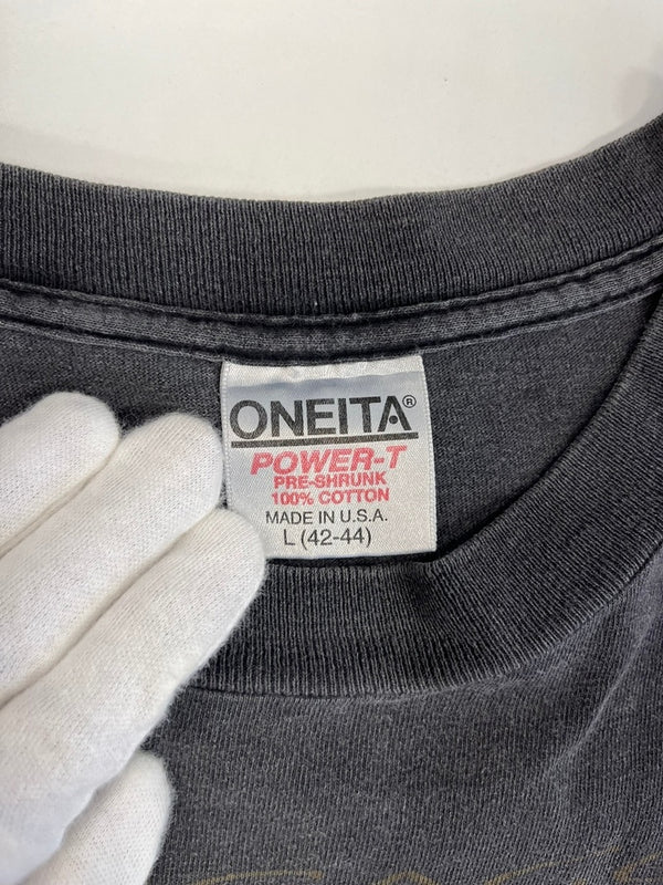 ヴィンテージ vintage 90s 1993 NBA 3PEAT Champions US古着 CHICAGO BULLS シカゴブルズ 墨黒 シングルステッチ Tシャツ ブラック Lサイズ 101MT-4828