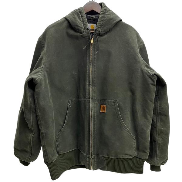 【曜日割引対象外】 カーハート Carhartt アクティブジャケット アクティブパーカー MOS メキシコ製 ジャケット グリーン Lサイズ 201MT-4708 VB