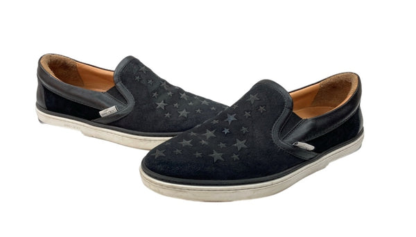 ジミーチュウ JIMMY CHOO GROVE GLITTER STARS ラメ スター 星 スタッズ スニーカー SNEAKERS SLIP-ONS イタリア製 BLACK 黒 レディース靴 スリッポン ブラック SIZE40 104S-822