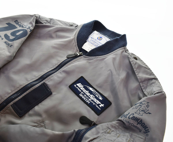 テッドマン TEDMAN x WedsSport BANDOH ウェッズスポーツ × カミナリモータース WEDSL2-100 L-2B フライト  44 ジャケット グレー 103MT-2192