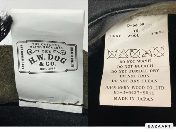 ザエイチダブリュードッグアンドコー THE H.W.DOG&CO. POINT-H ポイント ハット ティアドロップ型 中折れ リボン トラベル 帽子 黒 D-00008 帽子 メンズ帽子 ハット ロゴ ブラック 104H-44